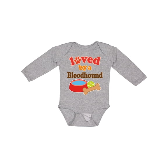 Inktastic Bloodhound Loved by a (Dog Breed) Boys or Girls Long Sleeve Baby Bodysuit