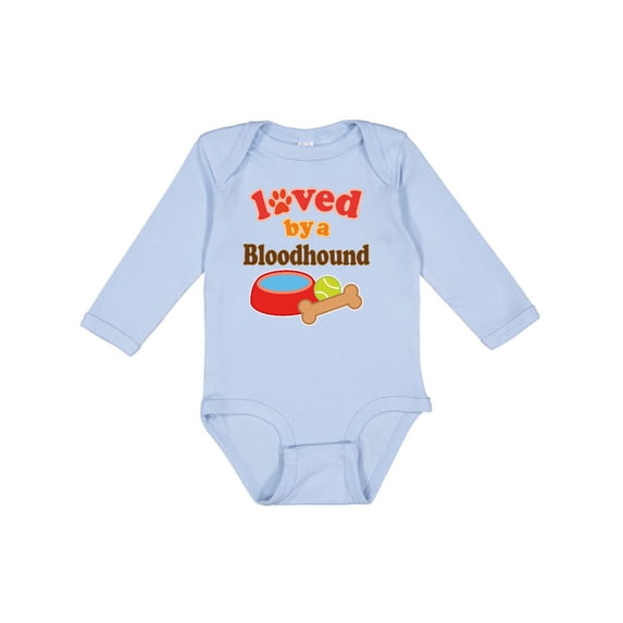 Inktastic Bloodhound Loved by a (Dog Breed) Boys or Girls Long Sleeve Baby Bodysuit