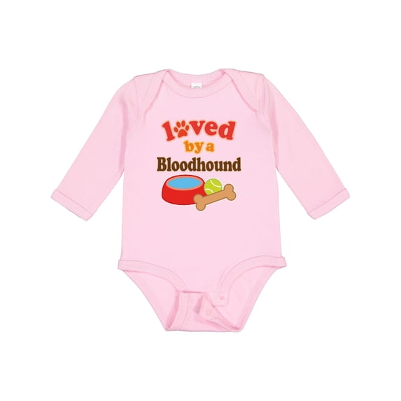 Inktastic Bloodhound Loved by a (Dog Breed) Boys or Girls Long Sleeve Baby Bodysuit