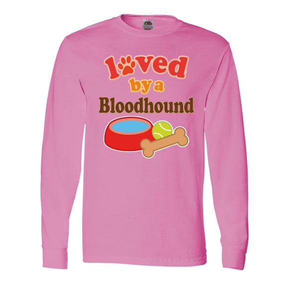 Inktastic Bloodhound Loved by a (Dog Breed) Long Sleeve T-Shirt