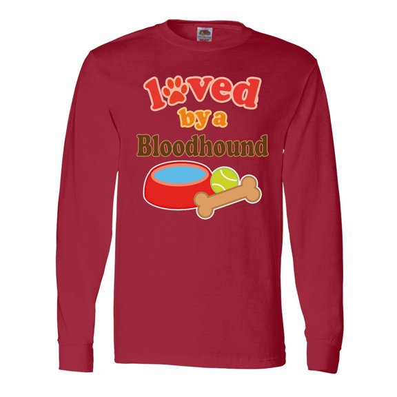 Inktastic Bloodhound Loved by a (Dog Breed) Long Sleeve T-Shirt