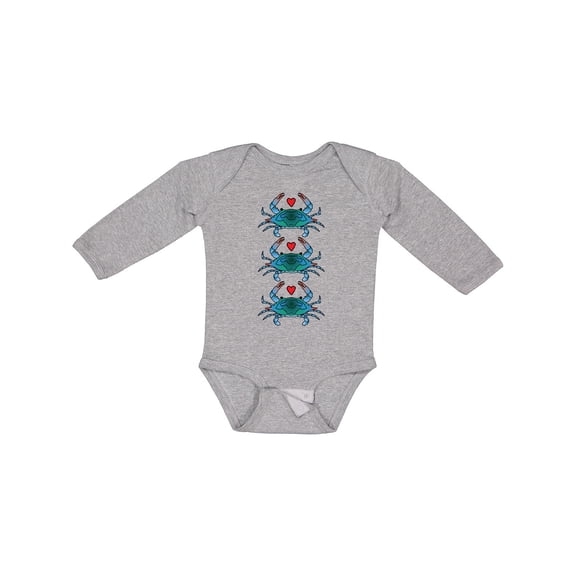 Inktastic Blue Crab Lover Boys or Girls Long Sleeve Baby Bodysuit