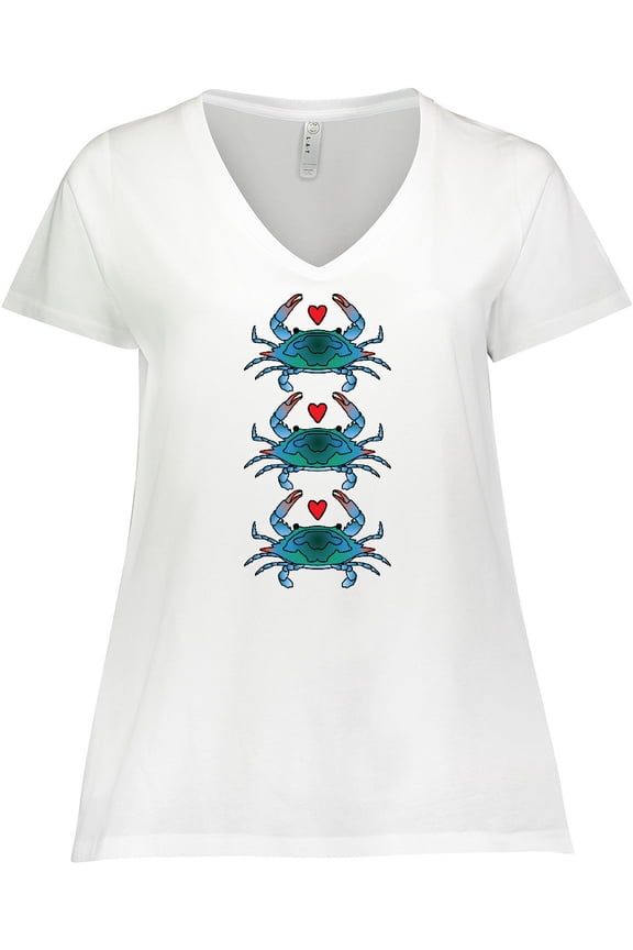 Blue Crab Lover Women's Plus Size V-Neck T-Shirt