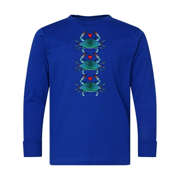 Inktastic Blue Crab Lover Long Sleeve Youth T-Shirt