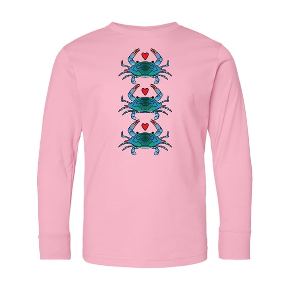 Inktastic Blue Crab Lover Long Sleeve Youth T-Shirt
