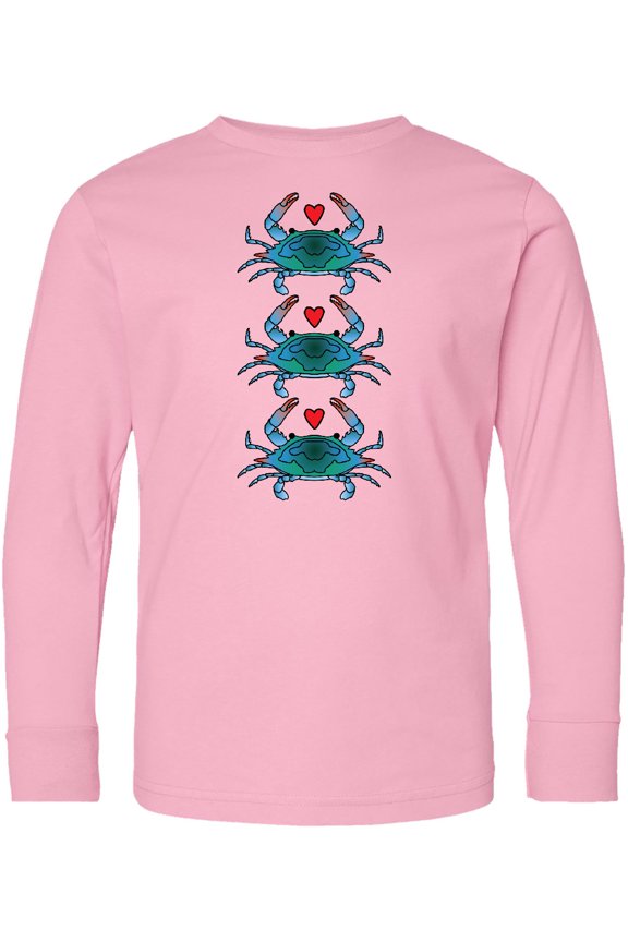 Blue Crab Lover Long Sleeve Youth T-Shirt