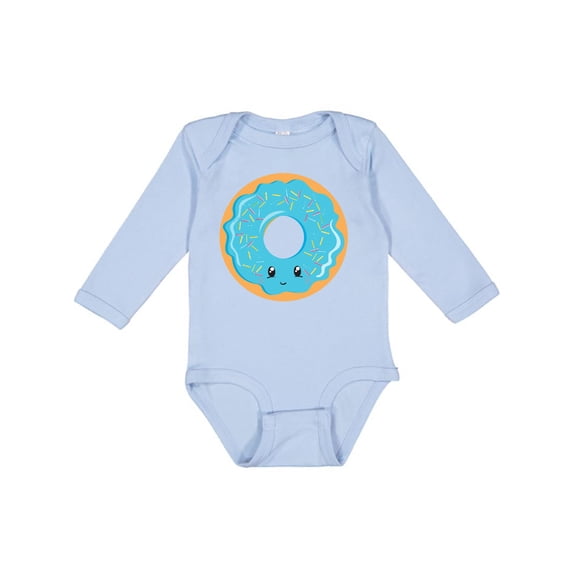 Inktastic Blue Donut Boys or Girls Long Sleeve Baby Bodysuit