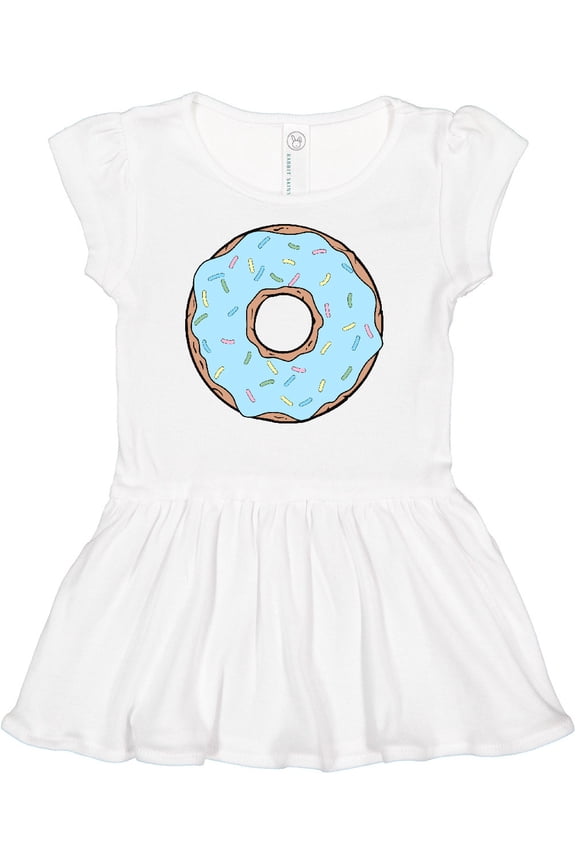 Blue Donut, Donut With Colorful Sprinkles, Frosting Girls Baby Dress