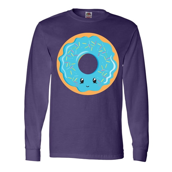 Inktastic Blue Donut Long Sleeve T-Shirt