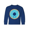 thumbnail image 1 of Inktastic Blue Donut Long Sleeve Youth T-Shirt, 1 of 5