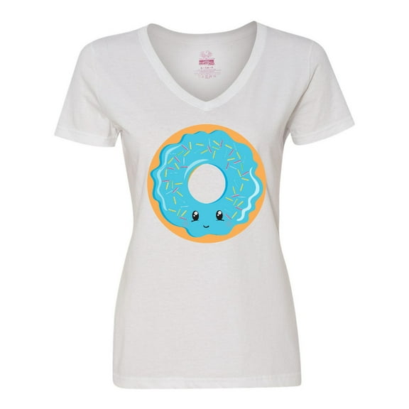 Inktastic Blue Donut Women's V-Neck T-Shirt