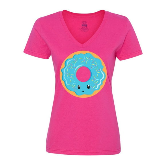 Inktastic Blue Donut Women's V-Neck T-Shirt