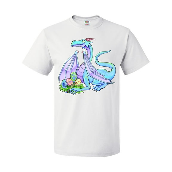 Inktastic Blue Easter Dragon with Painted Eggs T-Shirt