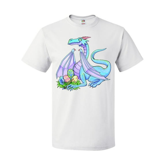 Inktastic Blue Easter Dragon with Painted Eggs T-Shirt