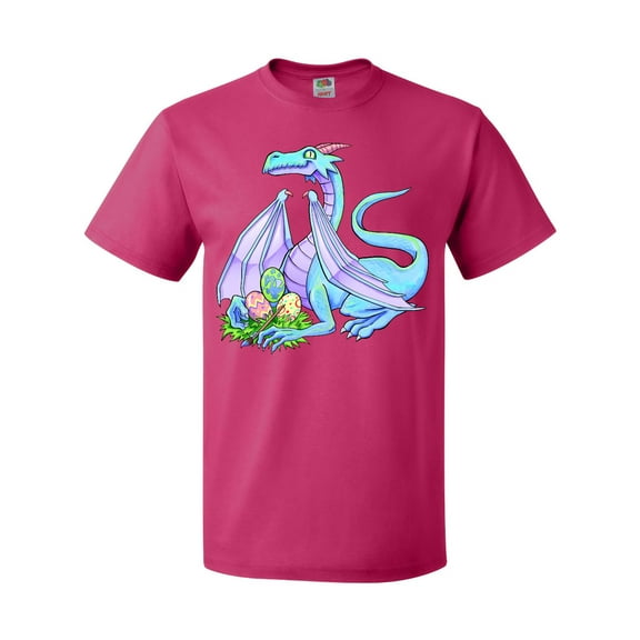 Inktastic Blue Easter Dragon with Painted Eggs T-Shirt