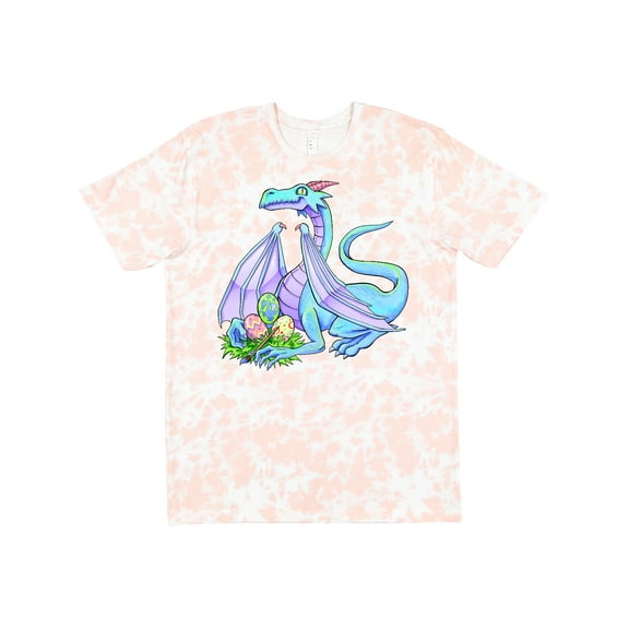 Inktastic Blue Easter Dragon with Painted Eggs T-Shirt