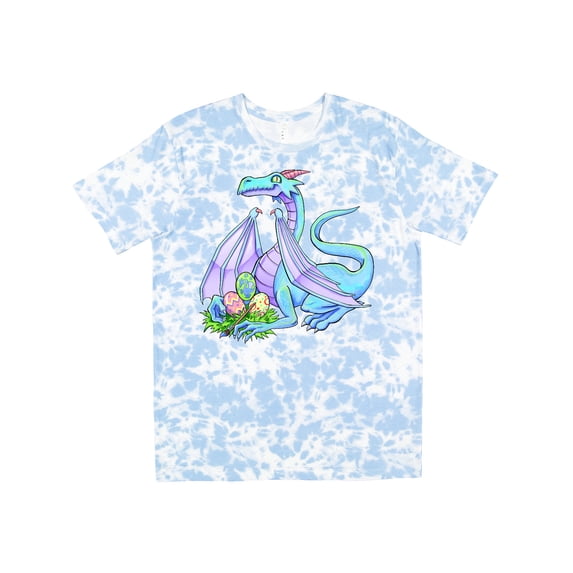 Inktastic Blue Easter Dragon with Painted Eggs T-Shirt