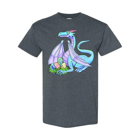 Inktastic Blue Easter Dragon with Painted Eggs T-Shirt