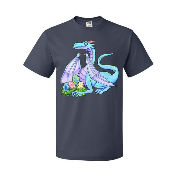 Inktastic Blue Easter Dragon with Painted Eggs T-Shirt