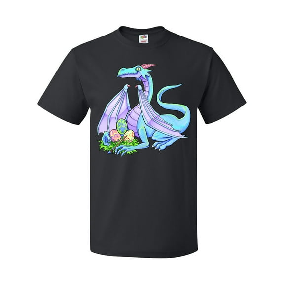 Inktastic Blue Easter Dragon with Painted Eggs T-Shirt