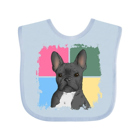 Inktastic Blue French Bull Dog Boys or Girls Baby Bib