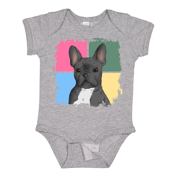 Inktastic Blue French Bull Dog Boys or Girls Baby Bodysuit