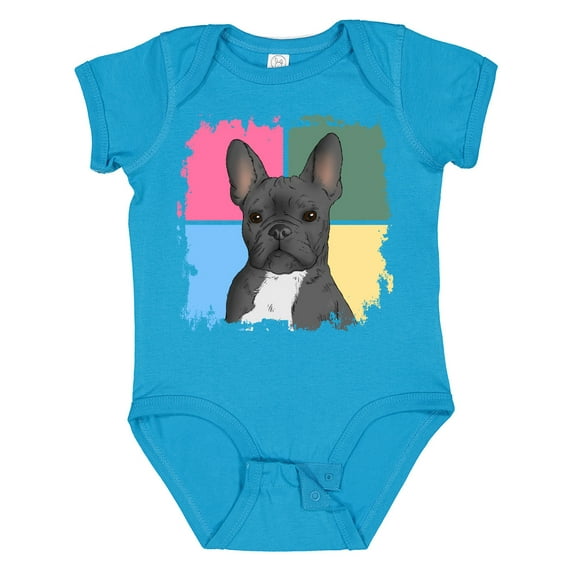 Inktastic Blue French Bull Dog Boys or Girls Baby Bodysuit