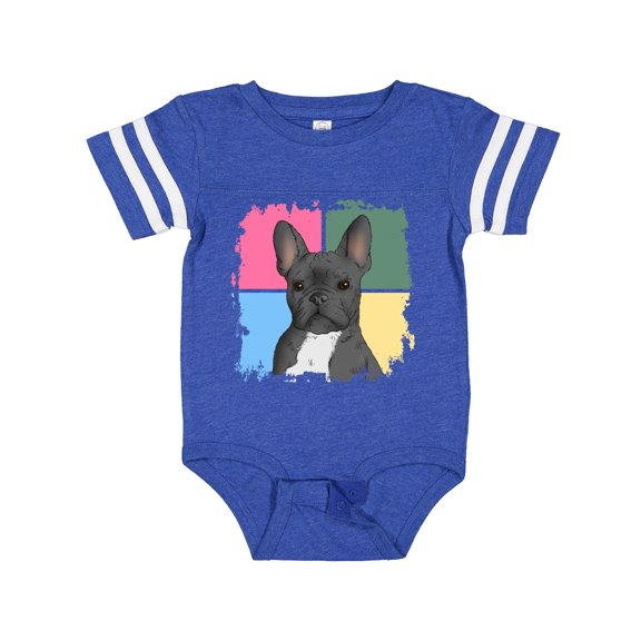 Inktastic Blue French Bull Dog Boys or Girls Baby Bodysuit