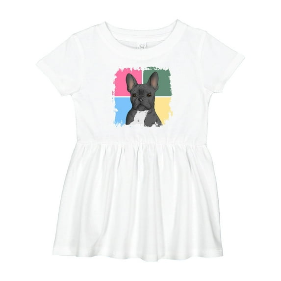 Inktastic Blue French Bull Dog Girls Baby Dress