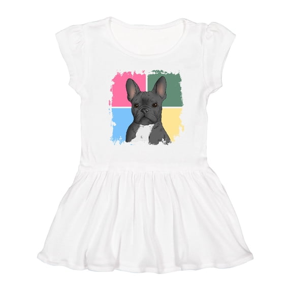 Inktastic Blue French Bull Dog Girls Toddler Dress