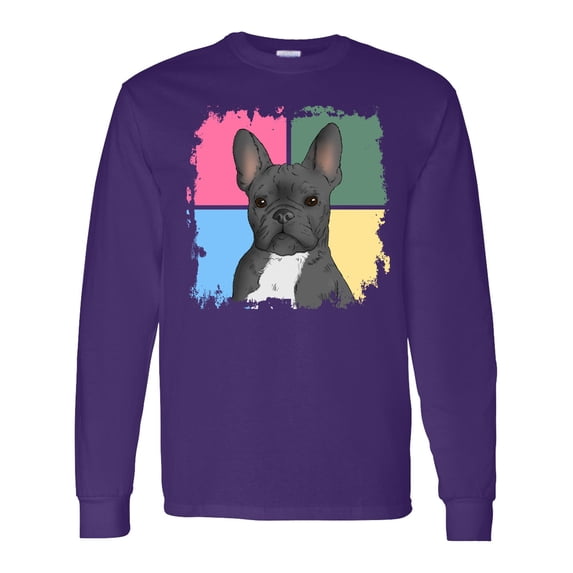 Inktastic Blue French Bull Dog Long Sleeve T-Shirt