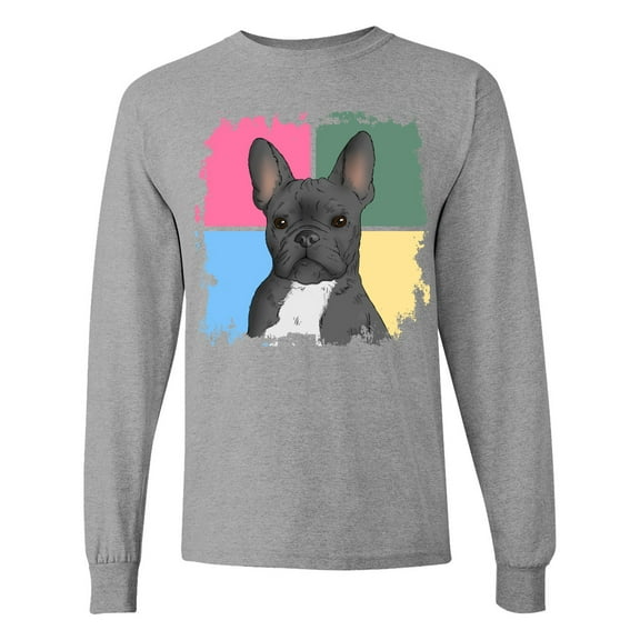 Inktastic Blue French Bull Dog Long Sleeve T-Shirt