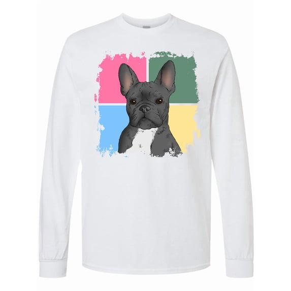 Inktastic Blue French Bull Dog Long Sleeve T-Shirt