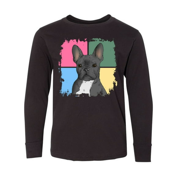 Inktastic Blue French Bull Dog Long Sleeve Youth T-Shirt