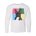 thumbnail image 1 of Inktastic Blue French Bull Dog Long Sleeve Youth T-Shirt, 1 of 5