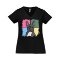 thumbnail image 1 of Inktastic Blue French Bull Dog Women's Plus Size V-Neck T-Shirt, 1 of 5
