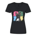 thumbnail image 1 of Inktastic Blue French Bull Dog Women's V-Neck T-Shirt, 1 of 5