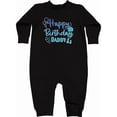 thumbnail image 1 of Inktastic Blue Happy Birthday Daddy Baby Fleece Romper, 1 of 4