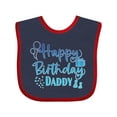 thumbnail image 1 of Inktastic Blue Happy Birthday Daddy Boys or Girls Baby Bib, 1 of 4