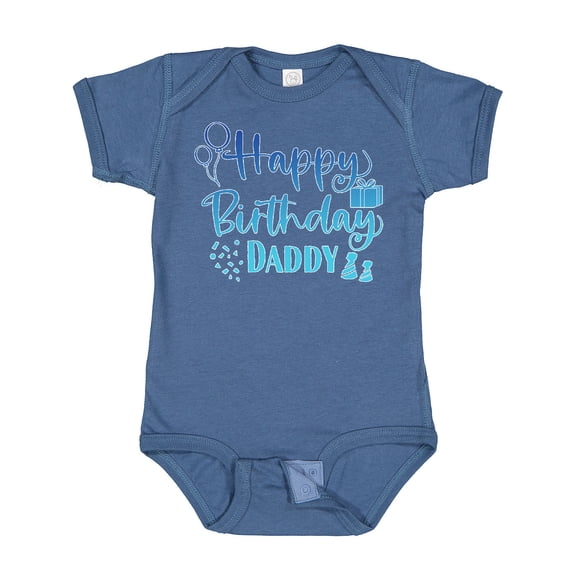 Inktastic Blue Happy Birthday Daddy Boys or Girls Baby Bodysuit