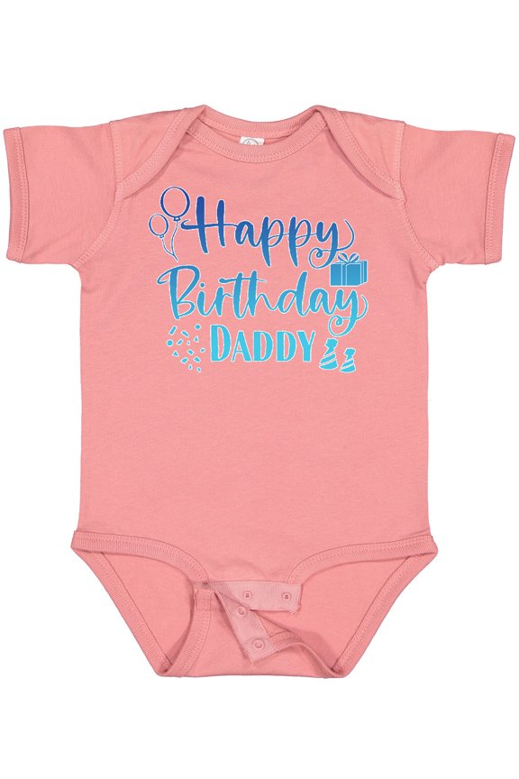Blue Happy Birthday Daddy Boys or Girls Baby Bodysuit