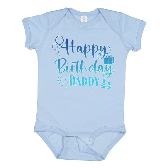 Inktastic Blue Happy Birthday Daddy Boys or Girls Baby Bodysuit