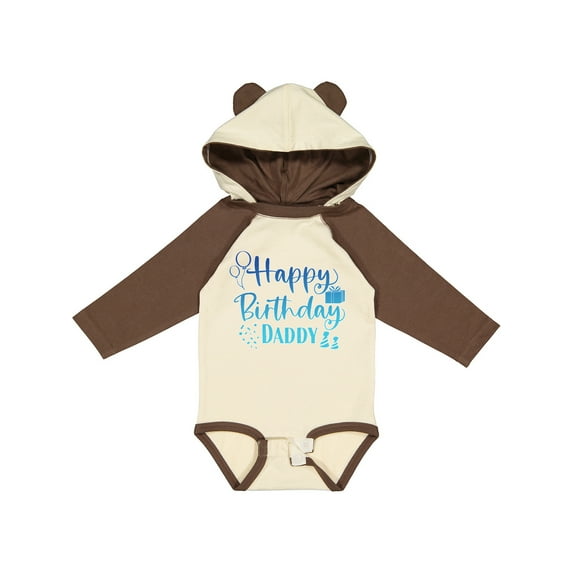 Inktastic Blue Happy Birthday Daddy Boys or Girls Long Sleeve Baby Bodysuit