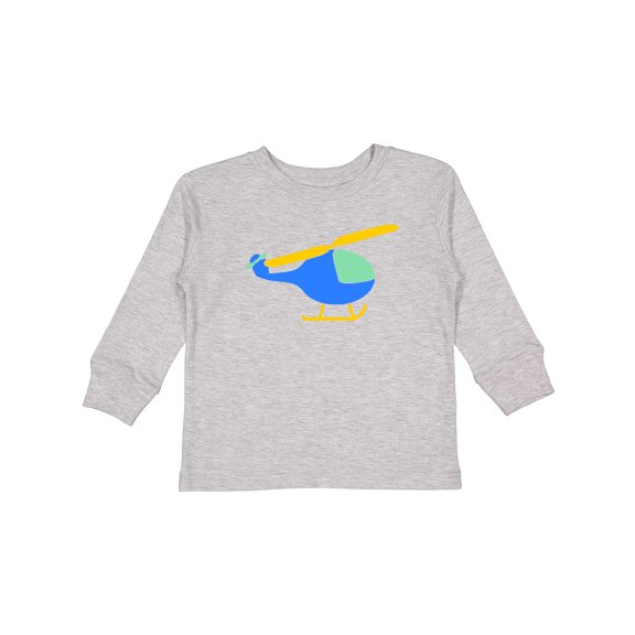 Inktastic Blue Helicopter Boys or Girls Long Sleeve Toddler T-Shirt