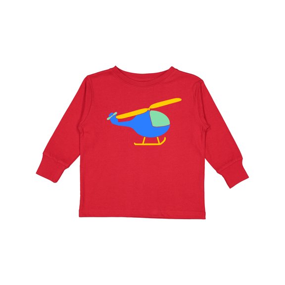 Inktastic Blue Helicopter Boys or Girls Long Sleeve Toddler T-Shirt
