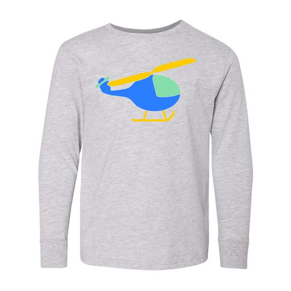 Inktastic Blue Helicopter Long Sleeve Youth T-Shirt