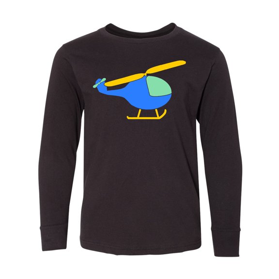 Inktastic Blue Helicopter Long Sleeve Youth T-Shirt