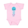 thumbnail image 1 of Inktastic Blue Jellyfish, Cute Jellyfish With Pink Ribbons Girls Baby Bodysuit, 1 of 5