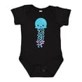 thumbnail image 1 of Inktastic Blue Jellyfish, Cute Jellyfish With Pink Ribbons Girls Baby Bodysuit, 1 of 5