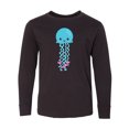 thumbnail image 1 of Inktastic Blue Jellyfish, Cute Jellyfish With Pink Ribbons Long Sleeve Youth T-Shirt, 1 of 5